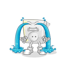 electric socket crying illustration. character vector