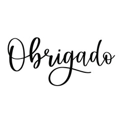 Obrigado, thanks in Portuguese script style