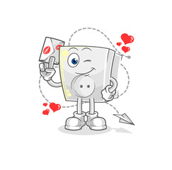 electric socket hold love letter illustration. character vector