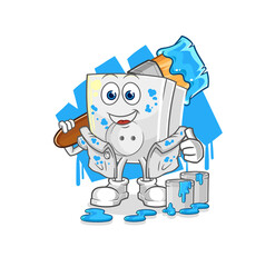 electric socket painter illustration. character vector