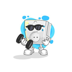 electric socket lifting dumbbell vector. cartoon character