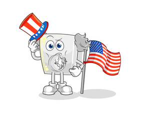 electric socket uncle sam character. cartoon mascot vector