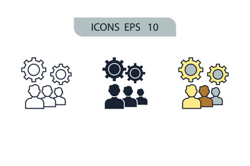 Fototapeta na wymiar Teamwork icons symbol vector elements for infographic web