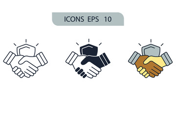 trust icons  symbol vector elements for infographic web - obrazy, fototapety, plakaty