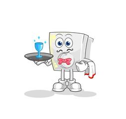 electric socket waiter cartoon. cartoon mascot vector