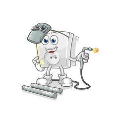 electric socket welder mascot. cartoon vector
