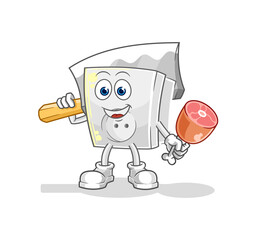 electric socket Butcher illustration. character vector