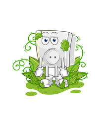 electric socket waiting too long mascot. cartoon vector