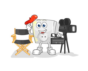 electric socket director mascot. cartoon vector