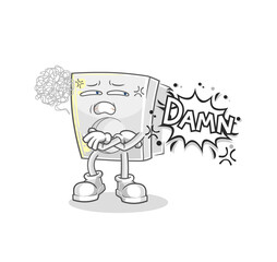 electric socket very pissed off illustration. character vector