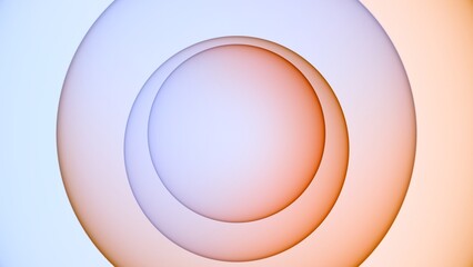 Abstract graphic gradient circle pastel background in blue and orange. Concept 3D illustration for teaser trailer product sales showcase ad templates with minimalist elegant announcement copy space