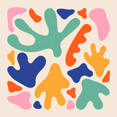 Vector set of abstract shapes. Hand drawn cutout silhouettes of branches, blobs, corals. Contemporary doodle art