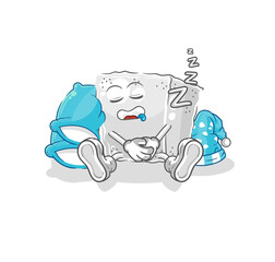 sugar cube sleeping character. cartoon mascot vector