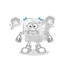 sugar cube very angry mascot. cartoon vector