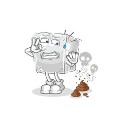 sugar cube with stinky waste illustration. character vector