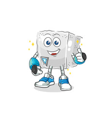 sugar cube robot character. cartoon mascot vector