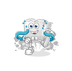 sugar cube runner character. cartoon mascot vector