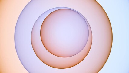 Abstract graphic gradient circle pastel loop background in blue and orange. Concept 3D animation for teaser trailer product sales showcase ad templates with minimalist elegant announcement copy space