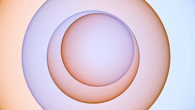 Abstract graphic gradient circle pastel loop background in blue and orange. Concept 3D animation for teaser trailer product sales showcase ad templates with minimalist elegant announcement copy space