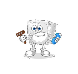sugar cube shave facial hair vector. cartoon character