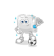 sugar cube playing soccer illustration. character vector