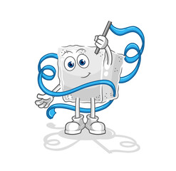 sugar cube Rhythmic Gymnastics mascot. cartoon vector