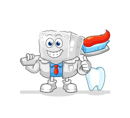 sugar cube dentist illustration. character vector