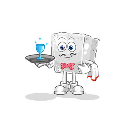 sugar cube waiter cartoon. cartoon mascot vector