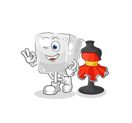 sugar cube fashion designer vector. cartoon character