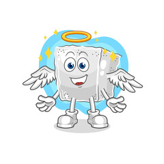 sugar cube angel with wings vector. cartoon character