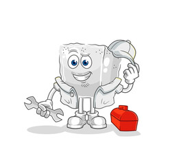 sugar cube mechanic cartoon. cartoon mascot vector