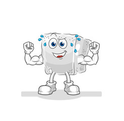 sugar cube muscular cartoon. cartoon mascot vector