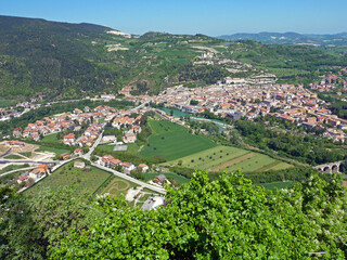 A beautiful panoramic view of the old town of Fossombrone in the Le Marche region of Central Italy...
