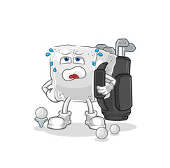 sugar cube with golf equipment. cartoon mascot vector