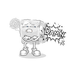 sugar cube very pissed off illustration. character vector