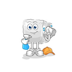 sugar cube cleaner vector. cartoon character