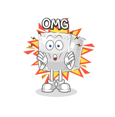 sugar cube Oh my God vector. cartoon character