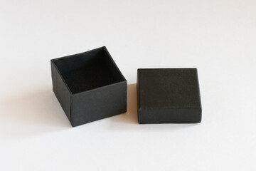 Opened black gift box mock up