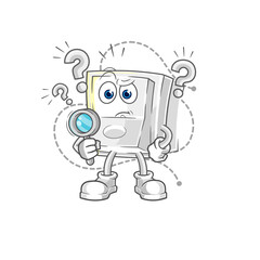 light switch searching illustration. character vector