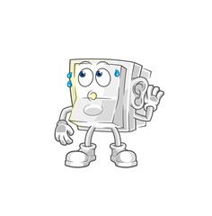 light switch eavesdropping vector. cartoon character