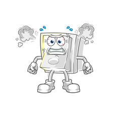 light switch very angry mascot. cartoon vector