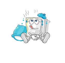 light switch sick vector. cartoon character