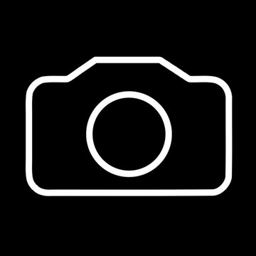 white camera icon animation with transparant alpha black background