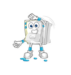 light switch stretching character. cartoon mascot vector