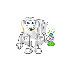light switch scientist character. cartoon mascot vector