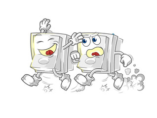 light switch play chase cartoon. cartoon mascot vector