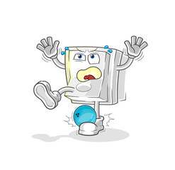 light switch hiten by bowling cartoon. cartoon mascot vector