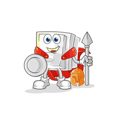 light switch spartan character. cartoon mascot vector