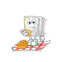 light switch on a picnic cartoon. cartoon mascot vector
