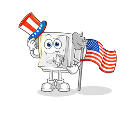 light switch uncle sam character. cartoon mascot vector